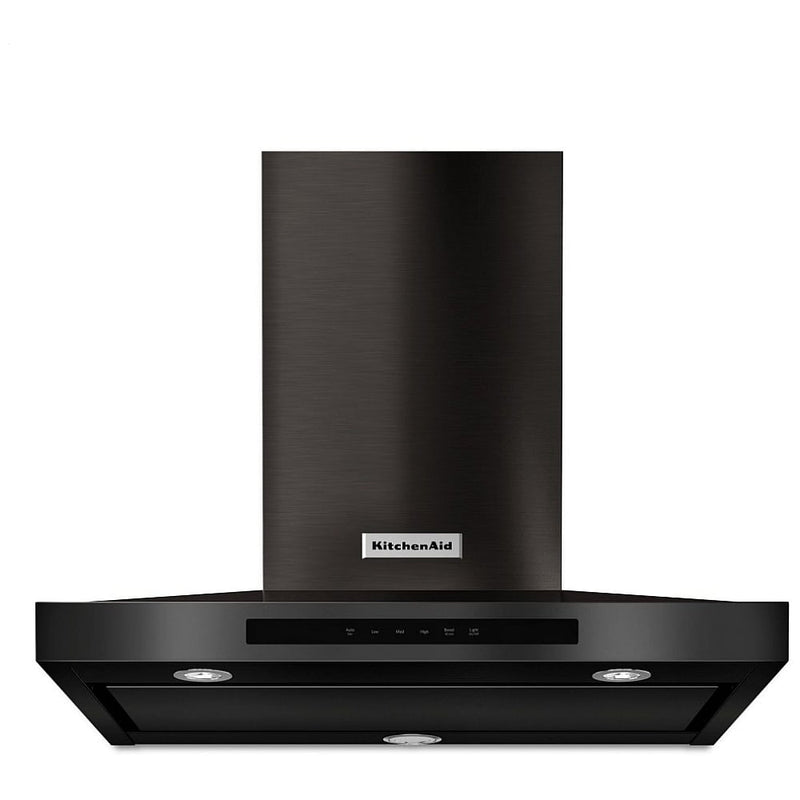 KitchenAid KVWB600HBS Range Hood, 30 inch Exterior Width, Wall Mounted, 585 CFM, LED, Baffle Filter, Black Stainless Steel colour
