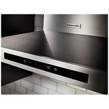 KitchenAid KVWB600HBS Range Hood, 30 inch Exterior Width, Wall Mounted, 585 CFM, LED, Baffle Filter, Black Stainless Steel colour