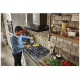 KitchenAid KVWB606HBS Range Hood, Wall Mounted, 585 CFM, LED, Baffle Filter, Black Stainless Steel colour