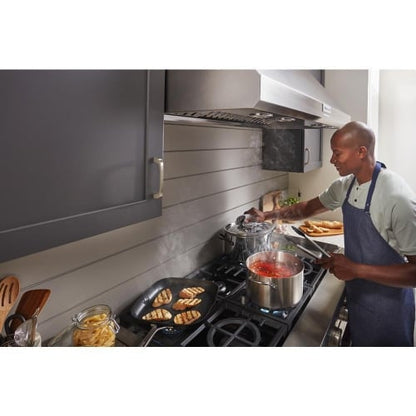 KitchenAid KVWC908KSS Wall Mount Range Hood, 48" Ventilation, Stainless Steel, 4-Speed Fan