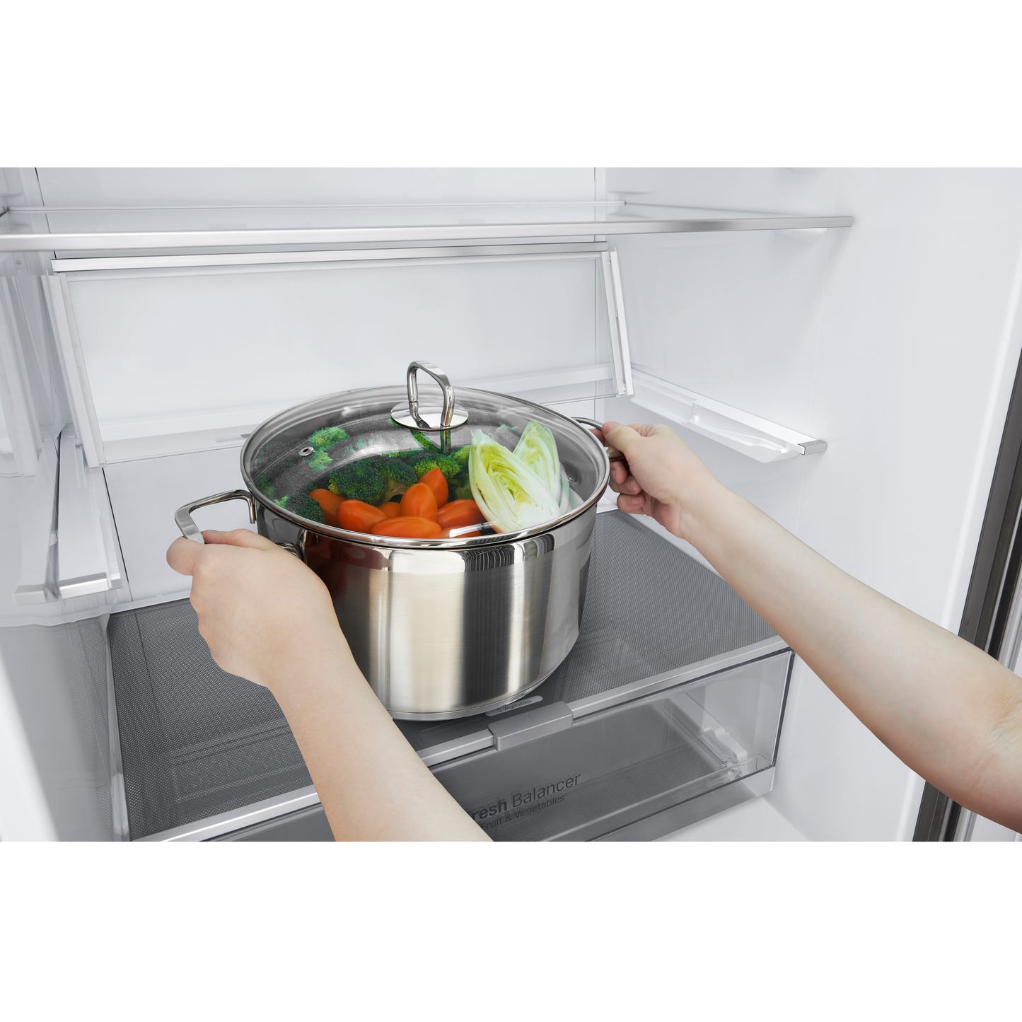 28" Counter Depth Bottom Freezer with Door Cooling+ and Flip-up Shelf, 15 cu.ft. LBNC15251V