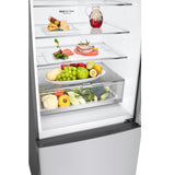 LG 28" Counter Depth Bottom Freezer Refrigerator LBNC15251V fridge food detail view