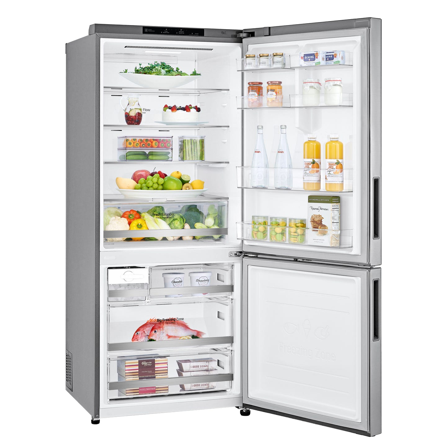 28" Counter Depth Bottom Freezer with Door Cooling+ and Flip-up Shelf, 15 cu.ft. LBNC15251V