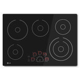 LG LCE3010SB Electric Cooktop, 30 inch Exterior Width, 5 Burners, 3,000 W Highest Element, Black colour