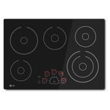 LG LCE3010SB Electric Cooktop, 30 inch Exterior Width, 5 Burners, 3,000 W Highest Element, Black colour