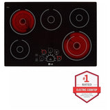 LG LCE3010SB Electric Cooktop, 30 inch Exterior Width, 5 Burners, 3,000 W Highest Element, Black colour
