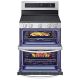 LG LDEL7324SE Electric Range, 7.3 cu. ft. Capacity, 30 inch Exterior Width, True Convection, 5 Burners, Yes, Self Clean, Double Oven, 3,200 W Highest Element, Stainless Steel colour