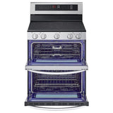 LG LDEL7324SE Electric Range, 7.3 cu. ft. Capacity, 30 inch Exterior Width, True Convection, 5 Burners, Yes, Self Clean, Double Oven, 3,200 W Highest Element, Stainless Steel colour