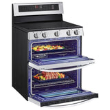 LG LDEL7324SE Electric Range, 7.3 cu. ft. Capacity, 30 inch Exterior Width, True Convection, 5 Burners, Yes, Self Clean, Double Oven, 3,200 W Highest Element, Stainless Steel colour