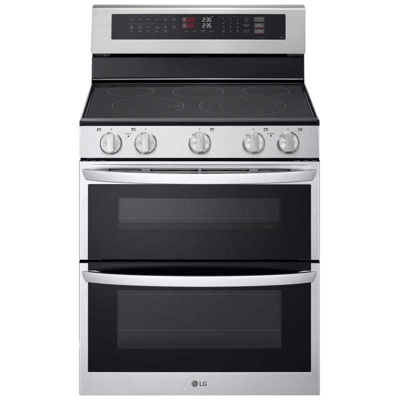 LG LDEL7324SE Electric Range, 7.3 cu. ft. Capacity, 30 inch Exterior Width, True Convection, 5 Burners, Yes, Self Clean, Double Oven, 3,200 W Highest Element, Stainless Steel colour