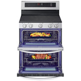 LG LDEL7324SE Electric Range, 7.3 cu. ft. Capacity, 30 inch Exterior Width, True Convection, 5 Burners, Yes, Self Clean, Double Oven, 3,200 W Highest Element, Stainless Steel colour