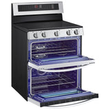 LG LDEL7324SE Electric Range, 7.3 cu. ft. Capacity, 30 inch Exterior Width, True Convection, 5 Burners, Yes, Self Clean, Double Oven, 3,200 W Highest Element, Stainless Steel colour