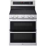 LG LDEL7324YE Electric Range, 7.3 cu. ft. Capacity, 30 inch Exterior Width, True Convection, 5 Burners, Air Fry, Steam & Self Clean, Double Oven, Stainless Steel colour, EasyClean®, Probake Convection®, SmartDiagnosis™, SmoothTouch®, ThinQ Care™