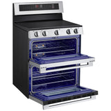 LG LDEL7324YE Electric Range, 7.3 cu. ft. Capacity, 30 inch Exterior Width, True Convection, 5 Burners, Air Fry, Steam & Self Clean, Double Oven, Stainless Steel colour, EasyClean®, Probake Convection®, SmartDiagnosis™, SmoothTouch®, ThinQ Care™