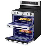 LG LDEL7324YE Electric Range, 7.3 cu. ft. Capacity, 30 inch Exterior Width, True Convection, 5 Burners, Air Fry, Steam & Self Clean, Double Oven, Stainless Steel colour, EasyClean®, Probake Convection®, SmartDiagnosis™, SmoothTouch®, ThinQ Care™
