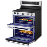 LG LDEL7324YE Electric Range, 7.3 cu. ft. Capacity, 30 inch Exterior Width, True Convection, 5 Burners, Air Fry, Steam & Self Clean, Double Oven, Stainless Steel colour, EasyClean®, Probake Convection®, SmartDiagnosis™, SmoothTouch®, ThinQ Care™
