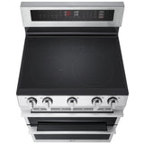 LG LDEL7324YE Electric Range, 7.3 cu. ft. Capacity, 30 inch Exterior Width, True Convection, 5 Burners, Air Fry, Steam & Self Clean, Double Oven, Stainless Steel colour, EasyClean®, Probake Convection®, SmartDiagnosis™, SmoothTouch®, ThinQ Care™