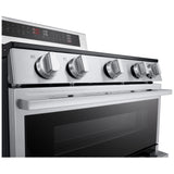 LG LDEL7324YE Electric Range, 7.3 cu. ft. Capacity, 30 inch Exterior Width, True Convection, 5 Burners, Air Fry, Steam & Self Clean, Double Oven, Stainless Steel colour, EasyClean®, Probake Convection®, SmartDiagnosis™, SmoothTouch®, ThinQ Care™