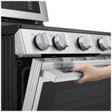 LG LDEL7324YE Electric Range, 7.3 cu. ft. Capacity, 30 inch Exterior Width, True Convection, 5 Burners, Air Fry, Steam & Self Clean, Double Oven, Stainless Steel colour, EasyClean®, Probake Convection®, SmartDiagnosis™, SmoothTouch®, ThinQ Care™