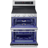 LG LDEL7324YE Electric Range, 7.3 cu. ft. Capacity, 30 inch Exterior Width, True Convection, 5 Burners, Air Fry, Steam & Self Clean, Double Oven, Stainless Steel colour, EasyClean®, Probake Convection®, SmartDiagnosis™, SmoothTouch®, ThinQ Care™