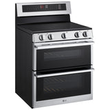 LG LDEL7324YE Electric Range, 7.3 cu. ft. Capacity, 30 inch Exterior Width, True Convection, 5 Burners, Air Fry, Steam & Self Clean, Double Oven, Stainless Steel colour, EasyClean®, Probake Convection®, SmartDiagnosis™, SmoothTouch®, ThinQ Care™