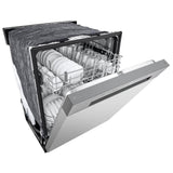 LG LDFC2423V Dishwasher, 24 inch Exterior Width, 52 dB Decibel Level, Full Console, Stainless Interior, 4 Wash Cycles, 15 Capacity (Place Settings), 2 Loading Racks, Platinum Silver Steel colour