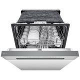 LG LDFC2423V Dishwasher, 24 inch Exterior Width, 52 dB Decibel Level, Full Console, Stainless Interior, 4 Wash Cycles, 15 Capacity (Place Settings), 2 Loading Racks, Platinum Silver Steel colour