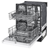LG LDFC2423W Dishwasher, 24 inch Exterior Width, 52 dB Decibel Level, Full Console, Stainless Interior, 4 Wash Cycles, 15 Capacity (Place Settings), 2 Loading Racks, White colour