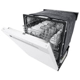 LG LDFC2423W Dishwasher, 24 inch Exterior Width, 52 dB Decibel Level, Full Console, Stainless Interior, 4 Wash Cycles, 15 Capacity (Place Settings), 2 Loading Racks, White colour
