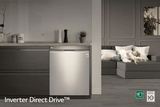 LG LDFC2423W Dishwasher, 24 inch Exterior Width, 52 dB Decibel Level, Full Console, Stainless Interior, 4 Wash Cycles, 15 Capacity (Place Settings), 2 Loading Racks, White colour