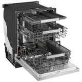 LG LDNPH654S Dishwasher, 24 inch Exterior Width, 44 dB Decibel Level, Fully Integrated, Stainless Interior, 5 Wash Cycles, 16 Capacity (Place Settings), 3 Loading Racks, Wifi Enabled, Stainless Steel colour