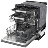 LG LDNPQ555D Dishwasher, 24 inch Exterior Width, 46 dB Decibel Level, Fully Integrated, Stainless Interior, 5 Wash Cycles, 16 Capacity (Place Settings), 3 Loading Racks, Wifi Enabled, Black Stainless Steel colour