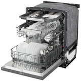 LG LDNPQ555D Dishwasher, 24 inch Exterior Width, 46 dB Decibel Level, Fully Integrated, Stainless Interior, 5 Wash Cycles, 16 Capacity (Place Settings), 3 Loading Racks, Wifi Enabled, Black Stainless Steel colour