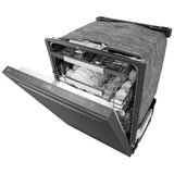 LG LDNPQ555D Dishwasher, 24 inch Exterior Width, 46 dB Decibel Level, Fully Integrated, Stainless Interior, 5 Wash Cycles, 16 Capacity (Place Settings), 3 Loading Racks, Wifi Enabled, Black Stainless Steel colour