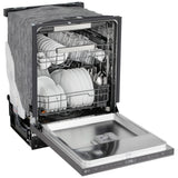 LG LDNPQ555D Dishwasher, 24 inch Exterior Width, 46 dB Decibel Level, Fully Integrated, Stainless Interior, 5 Wash Cycles, 16 Capacity (Place Settings), 3 Loading Racks, Wifi Enabled, Black Stainless Steel colour