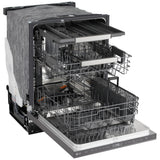 LG LDNPQ555D Dishwasher, 24 inch Exterior Width, 46 dB Decibel Level, Fully Integrated, Stainless Interior, 5 Wash Cycles, 16 Capacity (Place Settings), 3 Loading Racks, Wifi Enabled, Black Stainless Steel colour