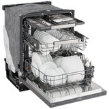 LG LDNPQ555D Dishwasher, 24 inch Exterior Width, 46 dB Decibel Level, Fully Integrated, Stainless Interior, 5 Wash Cycles, 16 Capacity (Place Settings), 3 Loading Racks, Wifi Enabled, Black Stainless Steel colour