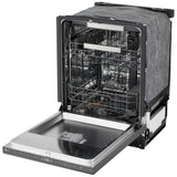 LG LDNPQ555D Dishwasher, 24 inch Exterior Width, 46 dB Decibel Level, Fully Integrated, Stainless Interior, 5 Wash Cycles, 16 Capacity (Place Settings), 3 Loading Racks, Wifi Enabled, Black Stainless Steel colour