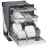 LG LDPN4542W Dishwasher, 24 inch Exterior Width, 48 dB Decibel Level, Fully Integrated, Stainless Interior, 9 Wash Cycles, 15 Capacity (Place Settings), 3 Loading Racks, White colour