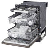 LG LDPS6762D Dishwasher, 24 inch Exterior Width, 44 dB Decibel Level, Fully Integrated, Stainless Interior, 10 Wash Cycles, 15 Capacity (Place Settings), 3 Loading Racks, Wifi Enabled, Black Stainless Steel colour