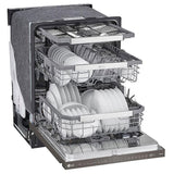 LG LDPS6762D Dishwasher, 24 inch Exterior Width, 44 dB Decibel Level, Fully Integrated, Stainless Interior, 10 Wash Cycles, 15 Capacity (Place Settings), 3 Loading Racks, Wifi Enabled, Black Stainless Steel colour