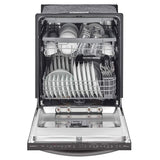 LG LDTS5552D Dishwasher, 24 inch Exterior Width, 46 dB Decibel Level, Fully Integrated, Stainless Interior, 9 Wash Cycles, 15 Capacity (Place Settings), 3 Loading Racks, Wifi Enabled, Black Stainless Steel colour