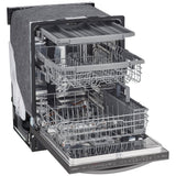 LG LDTS5552D Dishwasher, 24 inch Exterior Width, 46 dB Decibel Level, Fully Integrated, Stainless Interior, 9 Wash Cycles, 15 Capacity (Place Settings), 3 Loading Racks, Wifi Enabled, Black Stainless Steel colour