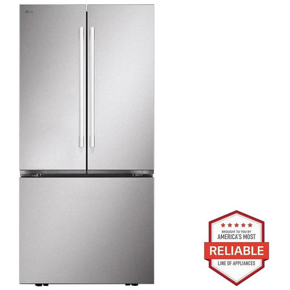 LG LF25H6200S 33" Standard Depth French Door, 25 Cu. Ft, Ice Dispenser (Freezer Located)