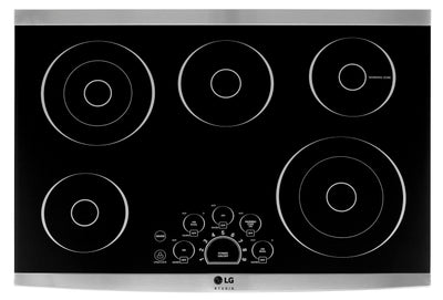 LG STUDIO 30" Electric Cooktop with Warming Zone and SmoothTouch® LSCE305ST