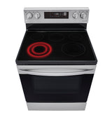 LG LREL6321S Front Top View with Cooktop On