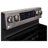 LG LREL6325D Electric Range, 6.3 cu. ft. Capacity, 30 inch Exterior Width, True Convection, 5 Burners, Storage Drawer, Air Fry, Self Clean, 3,200 W Highest Element, Black Stainless Steel colour