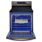 LG LREL6325D Electric Range, 6.3 cu. ft. Capacity, 30 inch Exterior Width, True Convection, 5 Burners, Storage Drawer, Air Fry, Self Clean, 3,200 W Highest Element, Black Stainless Steel colour