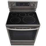 LG LREL6325D Electric Range, 6.3 cu. ft. Capacity, 30 inch Exterior Width, True Convection, 5 Burners, Storage Drawer, Air Fry, Self Clean, 3,200 W Highest Element, Black Stainless Steel colour