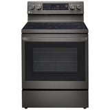 LG LREL6325D Electric Range, 6.3 cu. ft. Capacity, 30 inch Exterior Width, True Convection, 5 Burners, Storage Drawer, Air Fry, Self Clean, 3,200 W Highest Element, Black Stainless Steel colour